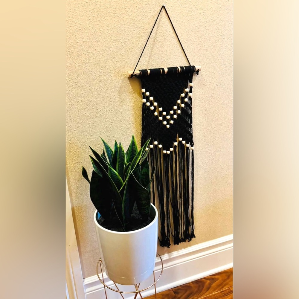 Black hangable Decorative Macrame
